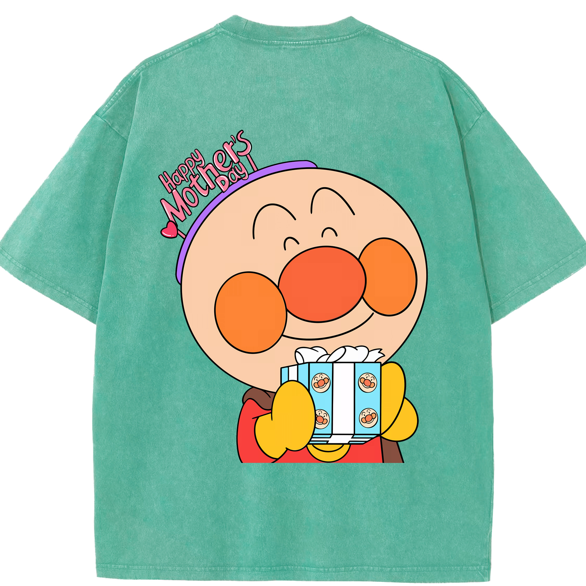 （画像用） アンパンマン Anpanman 綿100% ヴィンテージ風 半袖Tシャツ（背面プリント）